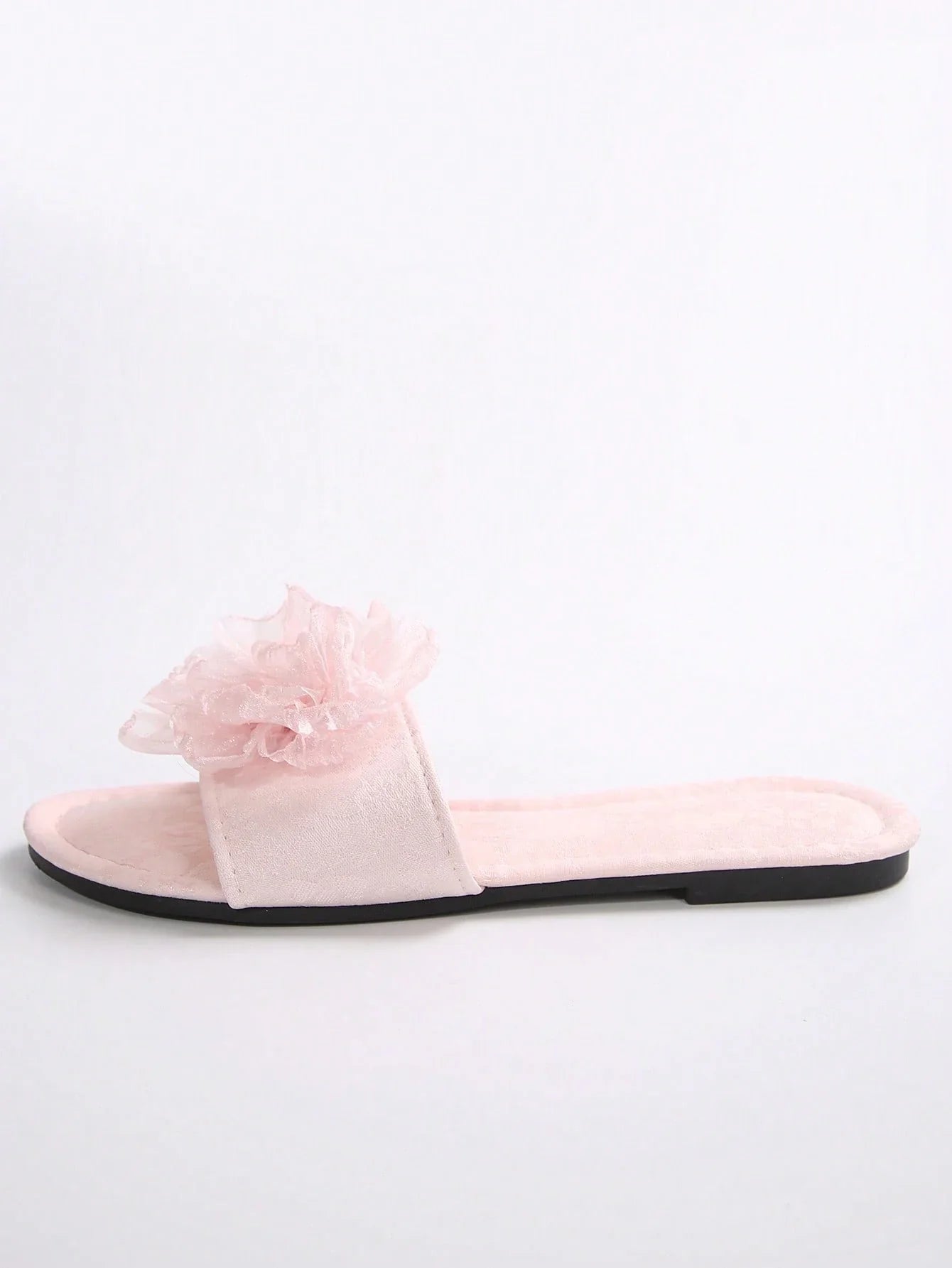 French Style Floral Strap Flat Slide Sandals shein