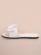 French Flower Strap Flat Slippers shein