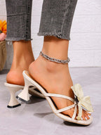 Square Toe Uncommon Design Butterfly Decor New Strap High Heel Sandals shein