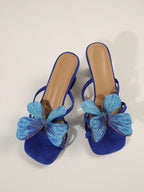 Square Toe Uncommon Design Butterfly Decor New Strap High Heel Sandals shein