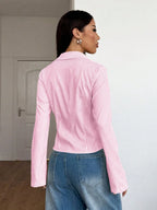 Women's Striped Print Simple Daily Long Sleeve Blouse shein