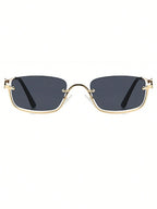 1pc Women's Half-Frame Square Metal Fashion Glasses shein