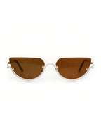 1pc Women's Half-Frame Square Metal Fashion Glasses shein