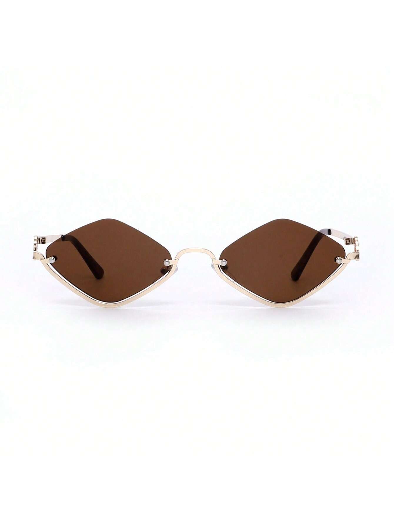 1pc Women's Half-Frame Square Metal Fashion Glasses shein