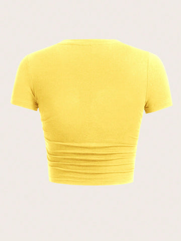 EZwear Crop Top T-Shirt With Letter Print