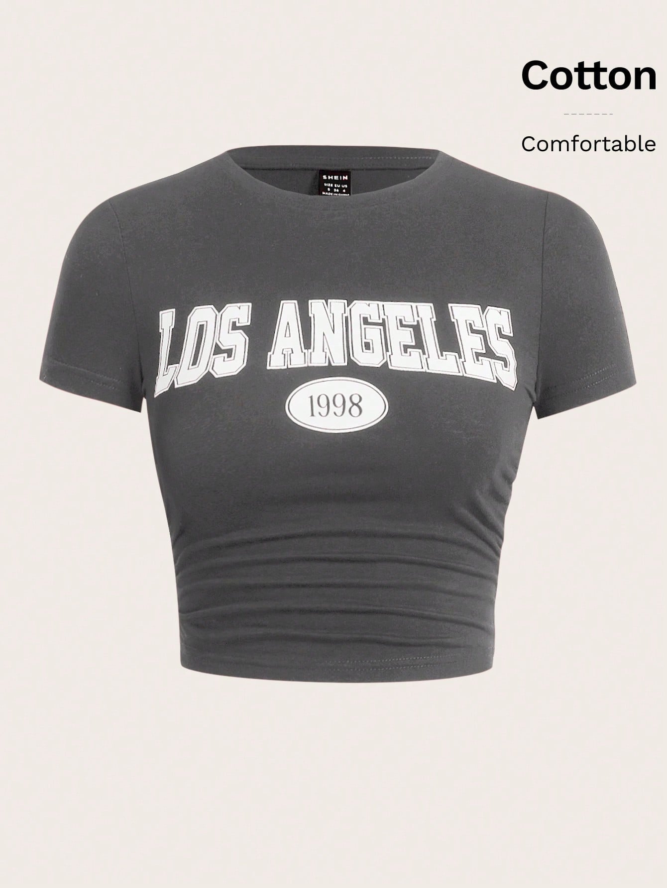 EZwear Crop Top T-Shirt With Letter Print