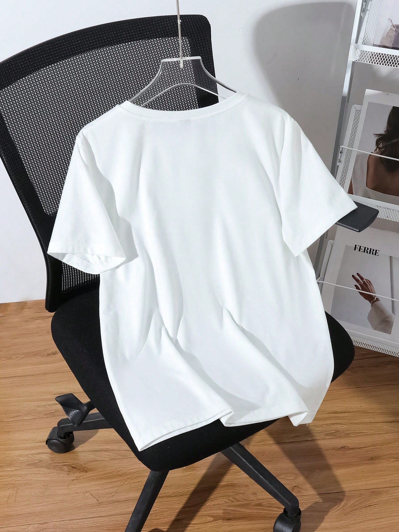EZwear Oversized Casual Cherry Pattern Round Neck Short Sleeve T-Shirt shein