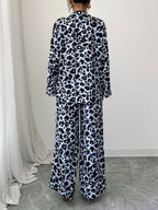 Women Casual Leopard Print Shirt And Pants Set shein