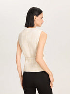 Casual Waistcoat Jacket With Belt