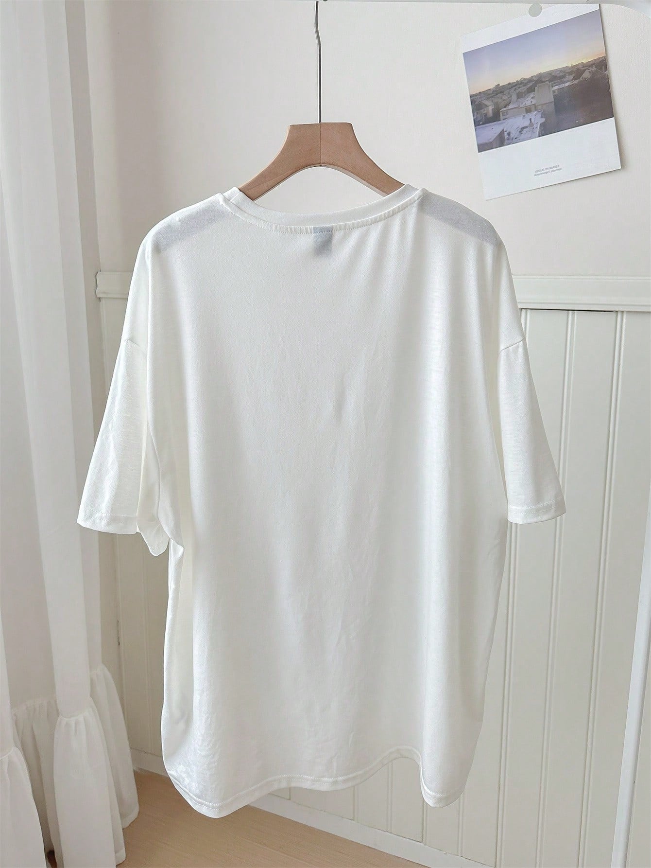 EZwear Oversized Casual Cherry Pattern Round Neck Short Sleeve T-Shirt shein