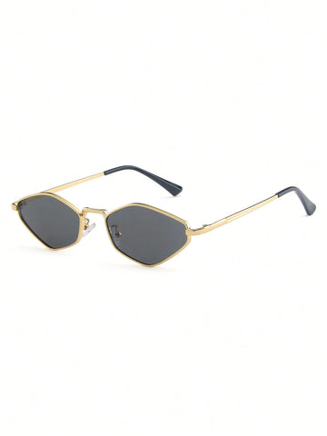 1 Pair Women's Polygon Metal Frame Plain Color Full Rim Retro Chic Fashion Glasses