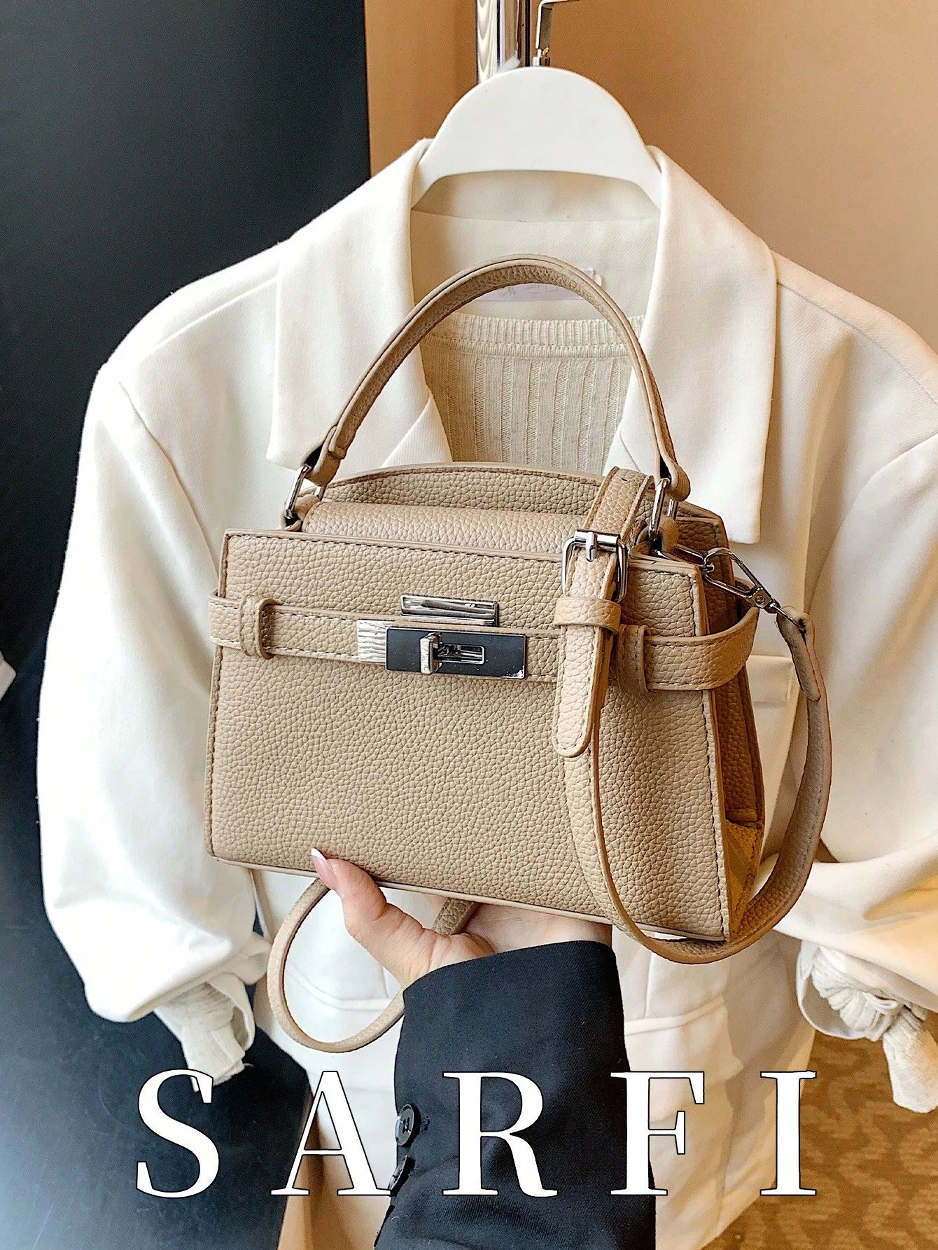 Fashionable High-End Litchi Grain Women's Handbag