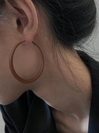 1pair Simple Luxury Fashionable Round Plain Earrings shein