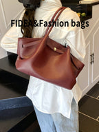 1 Pc Women's Large Capacity Handbag Vintage Lizard Texture PU Leather