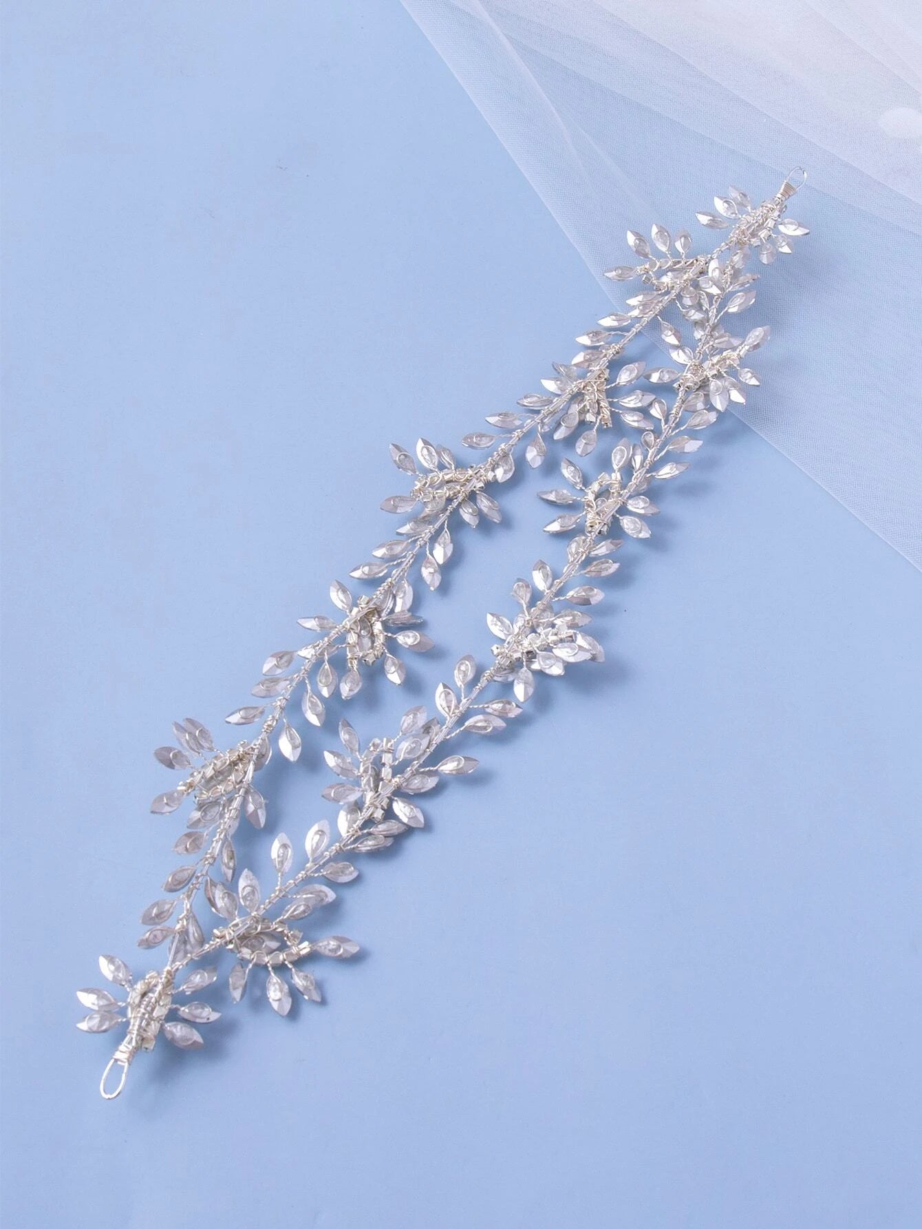 1pc Double Row Crystal Handmade Hair Band With Romantic Rhinestones shein