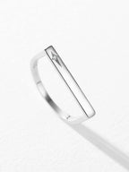 1pc Fashionable Cubic Zirconia Decor Silver Ring shein