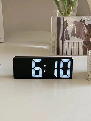 1pc Led Mirror Table Alarm Clock shein