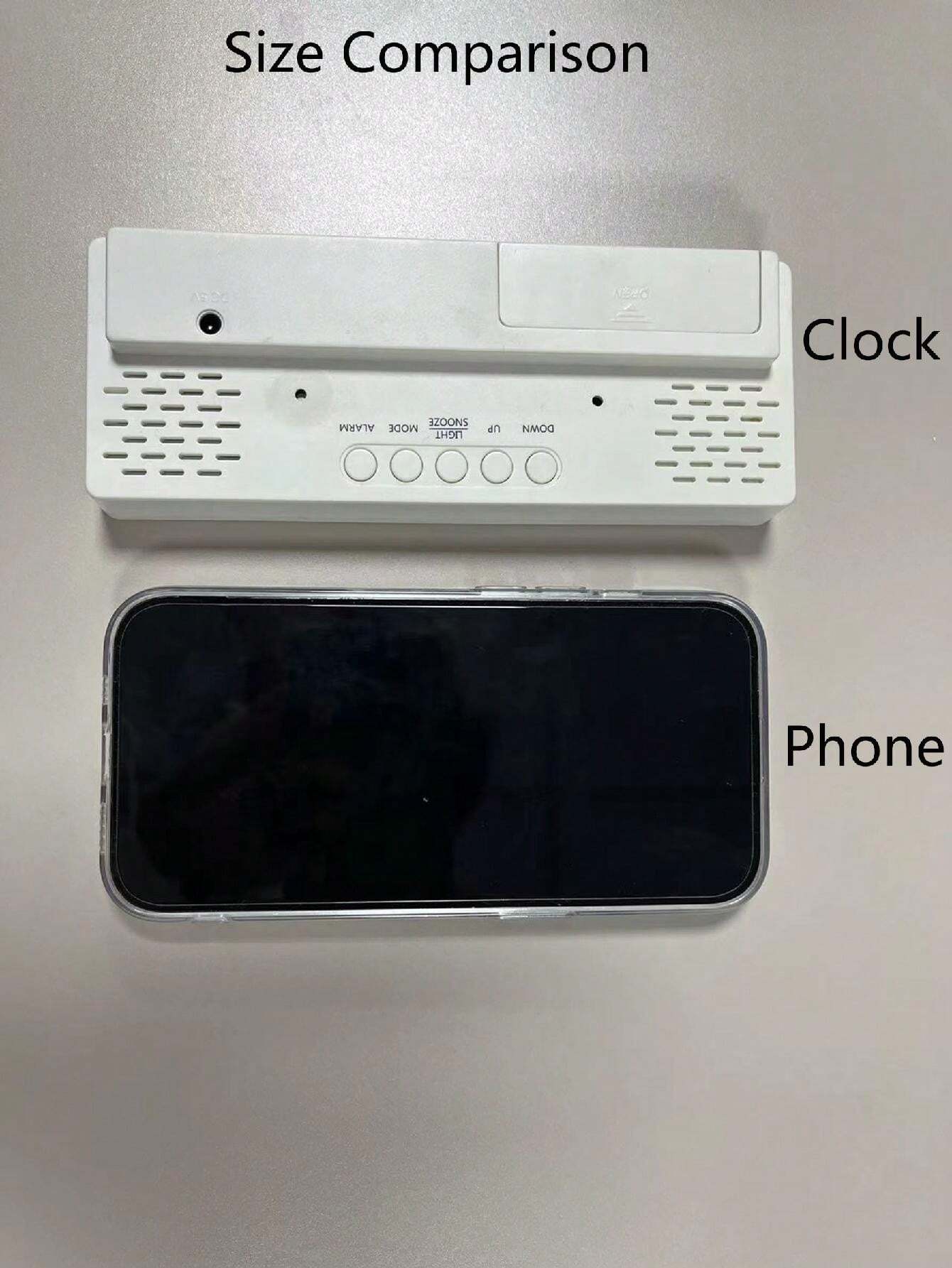 1pc Led Mirror Table Alarm Clock shein
