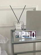 1pc Led Mirror Table Alarm Clock shein