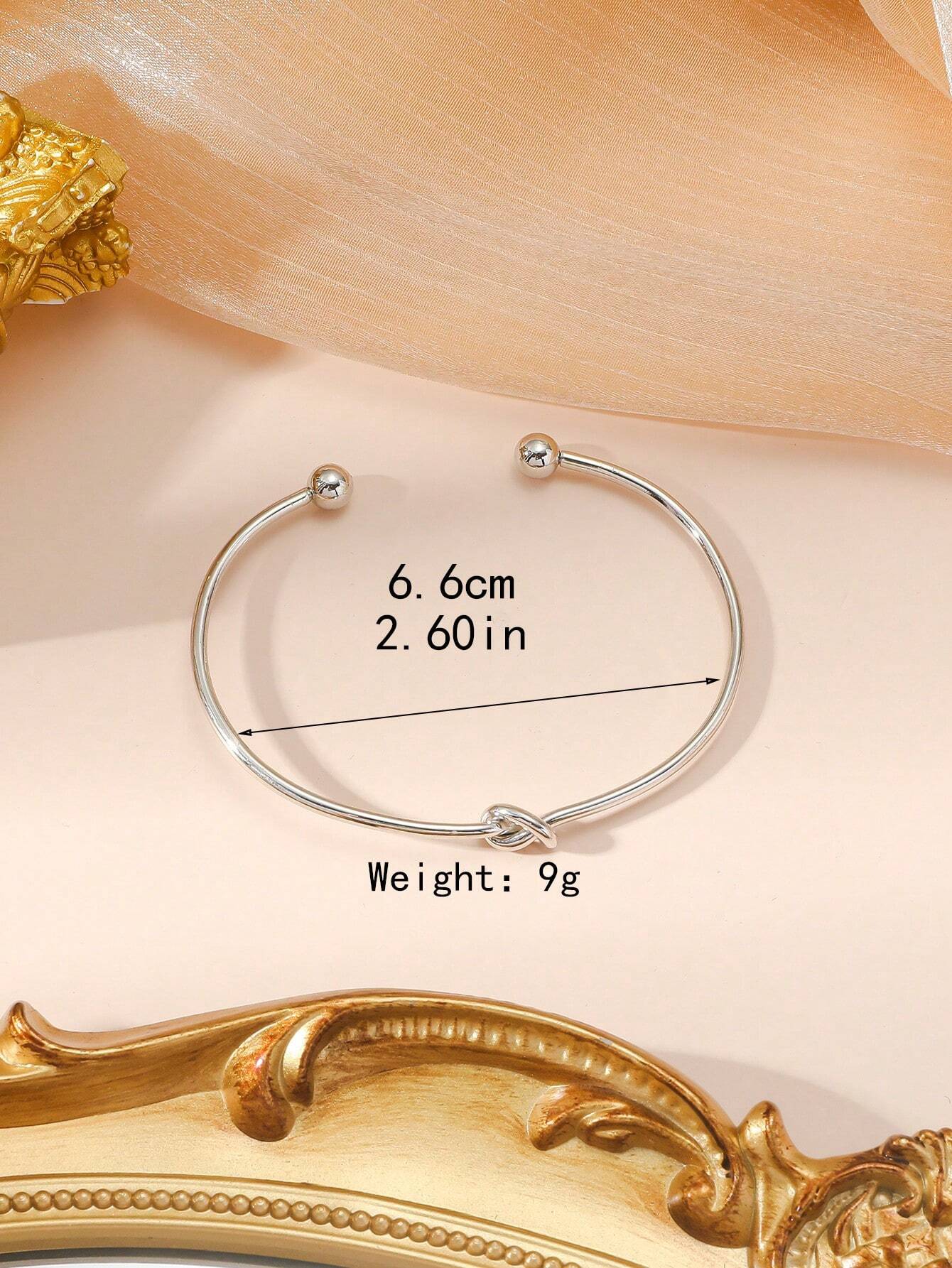 1pc Simple Circle & Flat Opening Design Personalized Fashionable Luxurious Bracelet shein