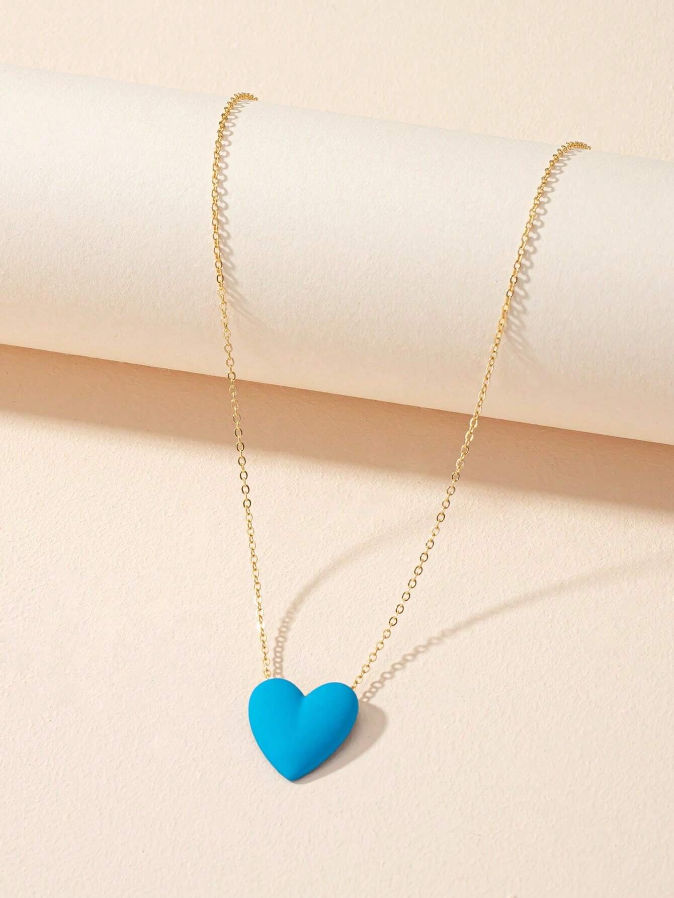 1pc Simple Heart Shaped Pendant Necklace shein