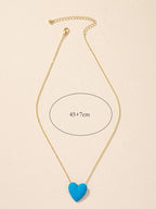 1pc Simple Heart Shaped Pendant Necklace shein