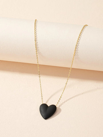 1pc Simple Heart Shaped Pendant Necklace shein