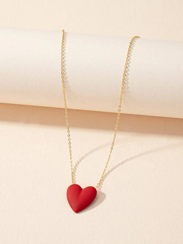 1pc Simple Heart Shaped Pendant Necklace shein