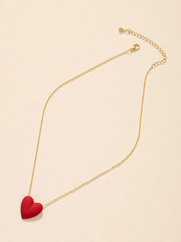 1pc Simple Heart Shaped Pendant Necklace shein