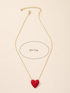 1pc Simple Heart Shaped Pendant Necklace shein