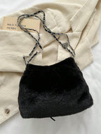 1pc Solid Color Bowknot Decor Pu Leather Women's Shoulder Bag shein