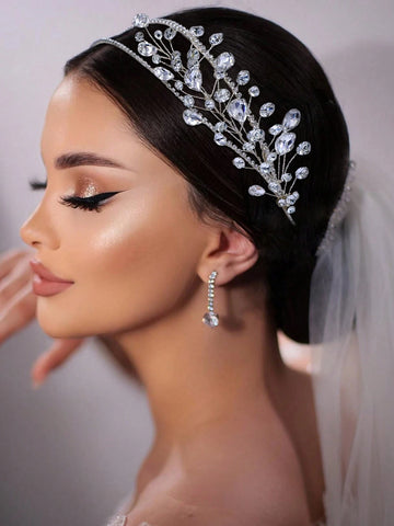 1pc Sparkling Rhinestone Bridal Hairband Luxury Wedding Headpiece shein