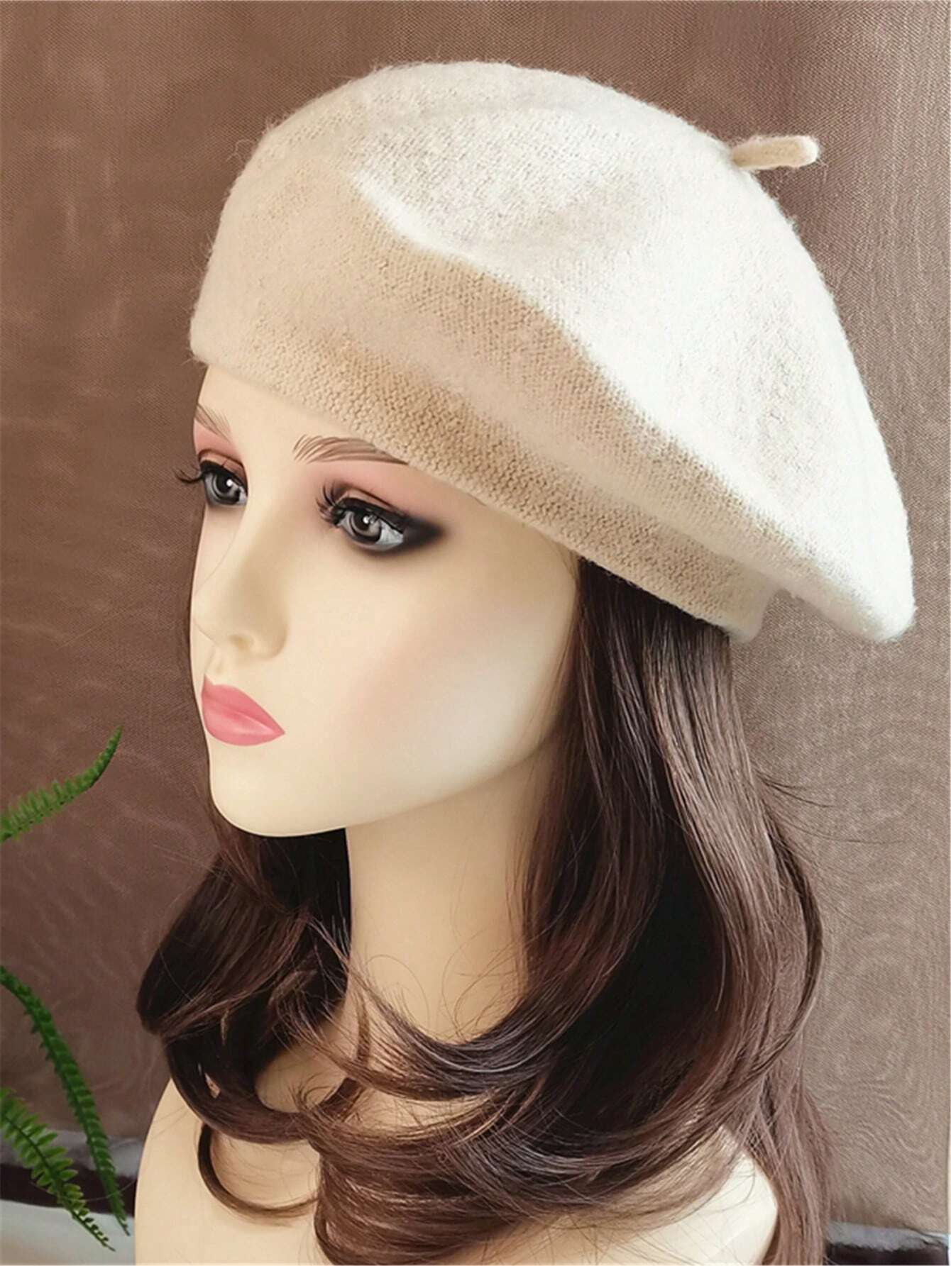 1pc Women's Fashion Knit Beret With Vintage Solid Color Painter Hat shein