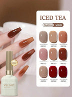 1pc 15Ml Iced Tea Nail Gel Polish shein