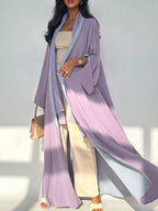 1pc Elegant Casual Reversible Colorblock Long Robe shein