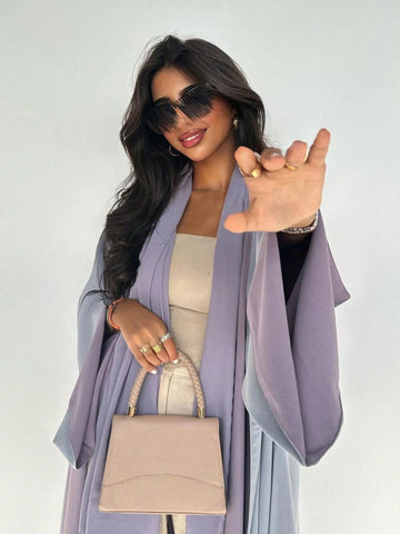 1pc Elegant Casual Reversible Colorblock Long Robe
