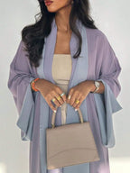 1pc Elegant Casual Reversible Colorblock Long Robe shein
