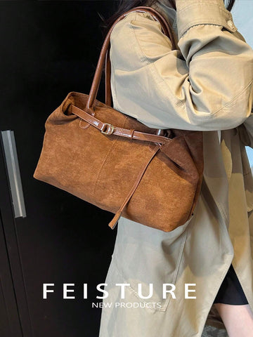 FEISTURE 1pc Spring & Summer Fashion Patchwork Denim Hand Bag