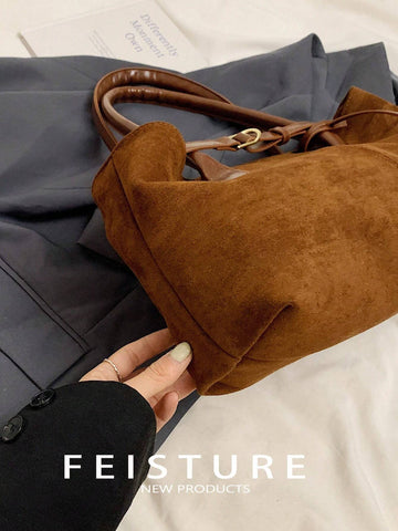 FEISTURE 1pc Spring & Summer Fashion Patchwork Denim Hand Bag