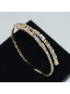 1pc Fashion Cubic Zirconia Decorated Open Cuff Bracelet shein