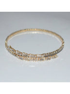 1pc Fashion Cubic Zirconia Decorated Open Cuff Bracelet shein