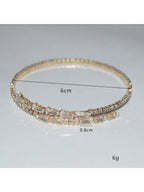 1pc Fashion Cubic Zirconia Decorated Open Cuff Bracelet shein