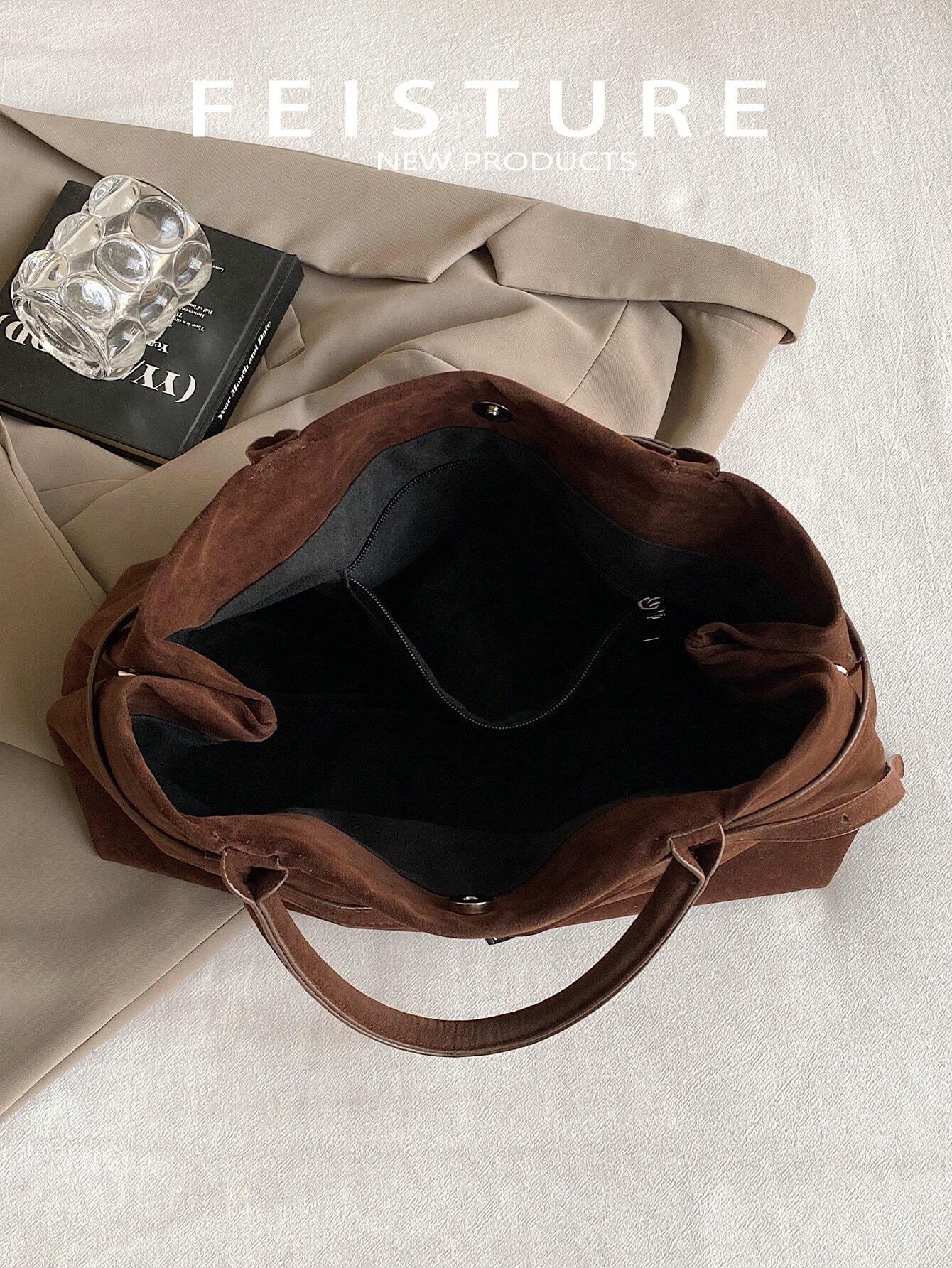 FEISTURE 1pc Spring & Summer Fashion Patchwork Denim Hand Bag shein