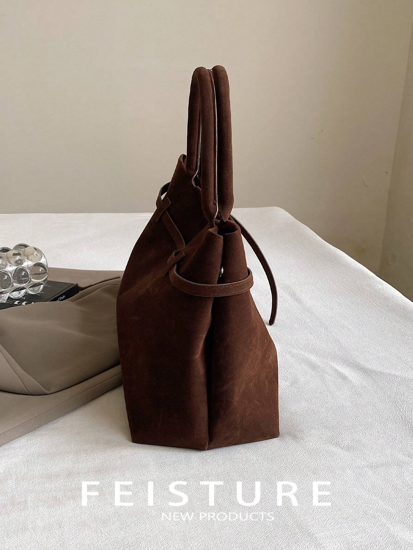 FEISTURE 1pc Spring & Summer Fashion Patchwork Denim Hand Bag shein