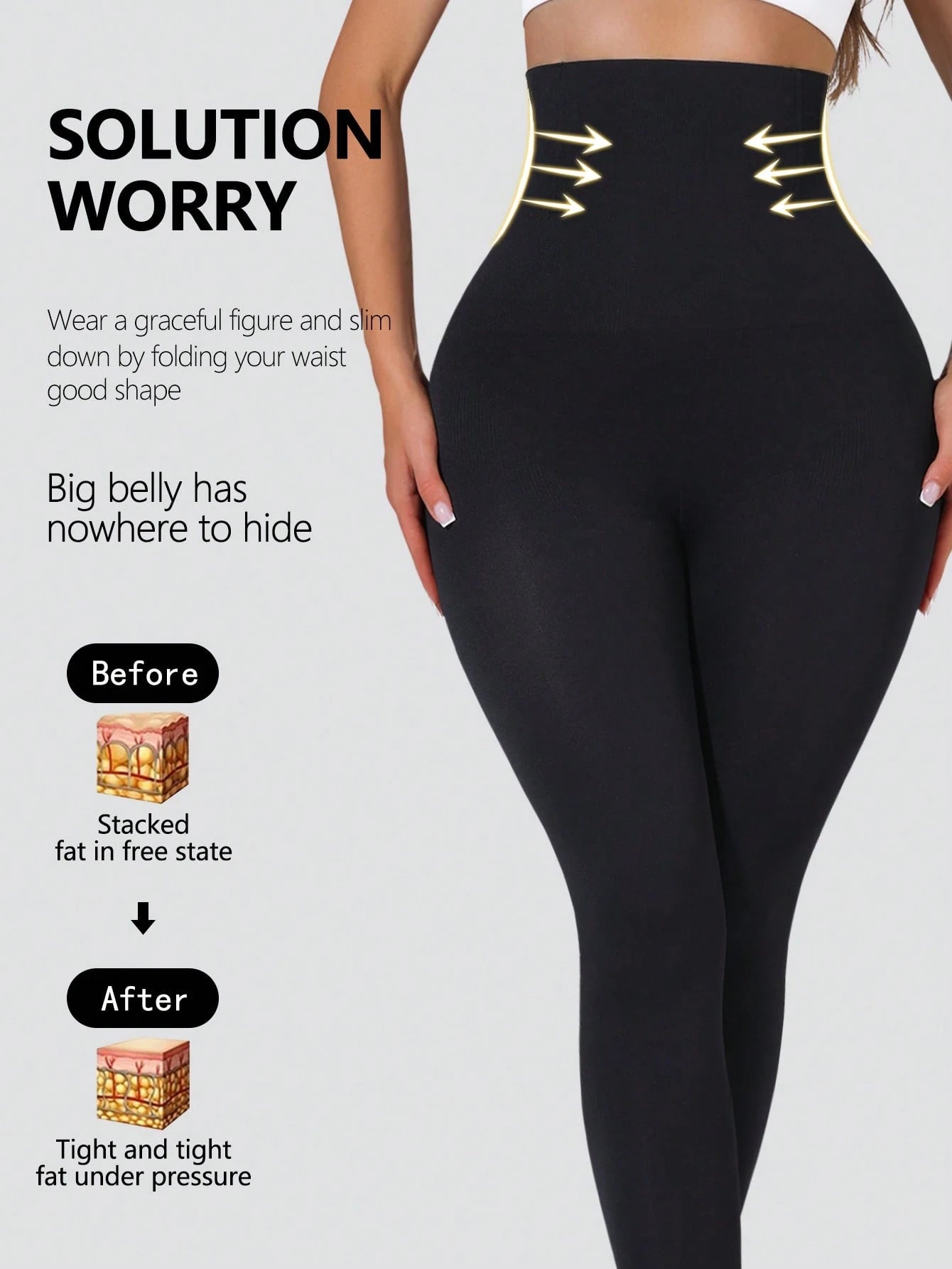 1pc High Waist Shapewear Control Yoga Pants With Tummy Control