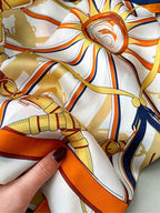 A Luxurious And Designer Style Chain Print Silk Bandana shein