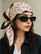 Square Silk Scarf With Lemon Print shein