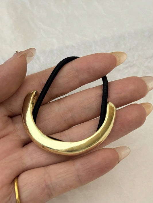 1pc U-Shaped Gold Silver Hair Rope Long Hair Clip Retro Round Head Rope