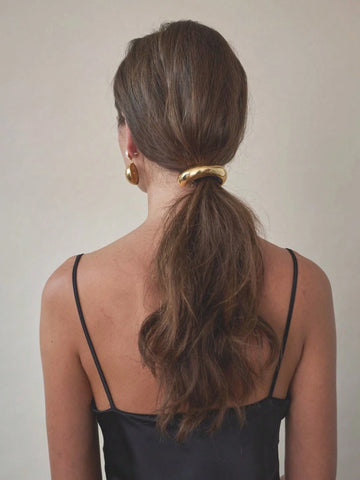 1pc U-Shaped Gold Silver Hair Rope Long Hair Clip Retro Round Head Rope