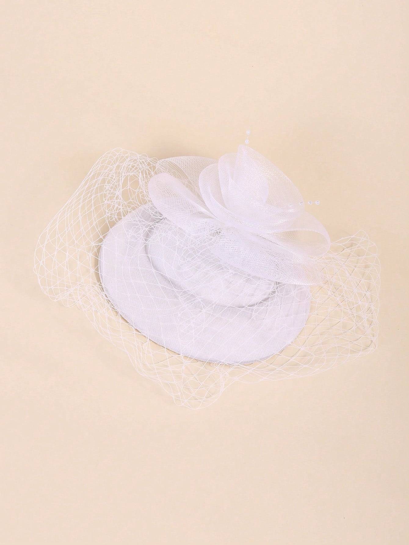 1pc Women Fashion Mesh Flower Decor Elegant Hat & 1Pair Full Finger Gloves shein